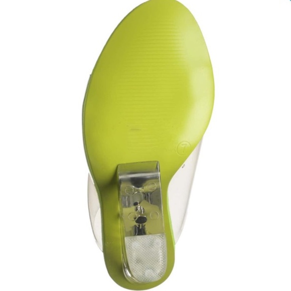 Perspex PVC Clear Sexy Wedges - LIME - Picture 11 of 11